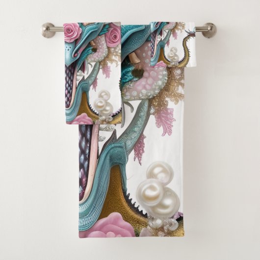 Portrait d'une belle tête de dragon rose lunatique (En situation)