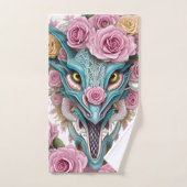 Portrait d'une belle tête de dragon rose lunatique (Serviette à main)