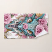 Portrait d'une belle tête de dragon rose lunatique (Serviette à main)