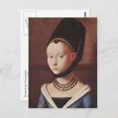 Portrait d'une carte postale de jeune fille (Devant / Derrière)