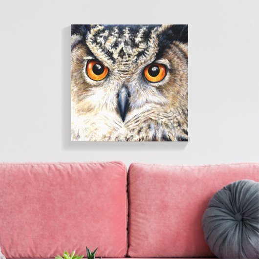 Portrait d'une chouette d'aigle imprimé en toile e (Insitu(Salon))