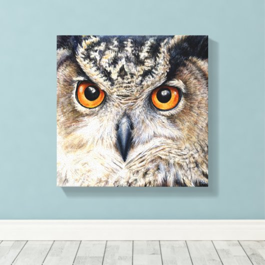 Portrait d'une chouette d'aigle imprimé en toile e (Insitu (Plancher de Bois))