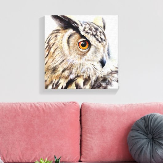 Portrait d'une chouette d'aigle imprimé en toile e (Insitu(Salon))