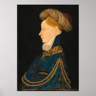 Portrait d'une dame, affiche d'art franco-flamand
