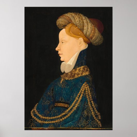 Portrait d'une dame, affiche d'art franco-flamand (Devant)