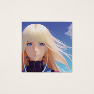 Portrait d'une fille anime blonde aux yeux bleus a