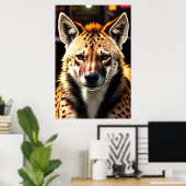 Portrait d'une Hyena | AI Art Poster (Bureau à domicile)