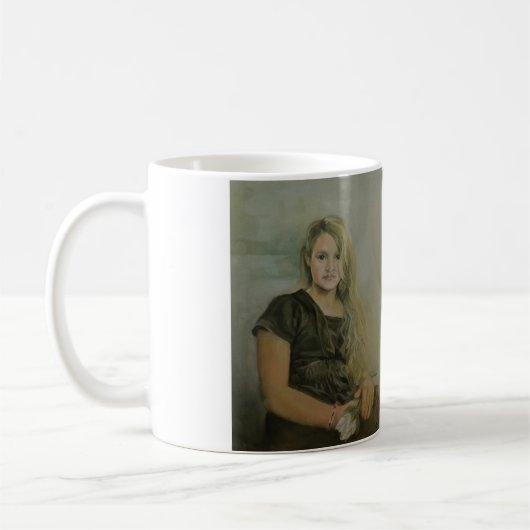 Portrait d'une jeune fille avec une Mug de Fleur B (Gauche)
