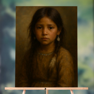 Portrait d'une jeune fille inspiré des autochtones