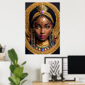 Portrait d'une reine africaine | AI Art Poster (Bureau à domicile)