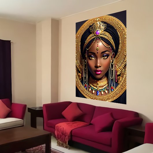 Portrait d'une reine africaine | AI Art Poster