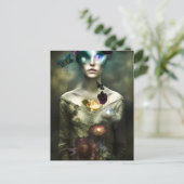 "Portrait d'une rêveuse" Carte postale d'art IA Fa (Debout devant)