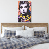 Portrait en techniques mixtes - Toile acrylique et (Insitu(Chambre))