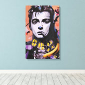 Portrait en techniques mixtes - Toile acrylique et (Insitu (Plancher de Bois))