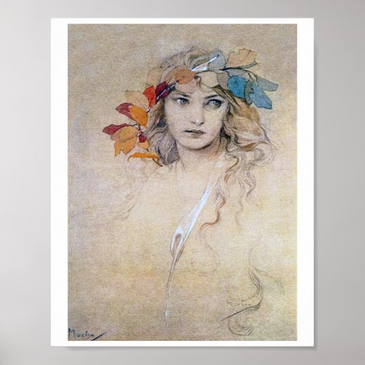 Portrait (Étude), Alphonse Mucha Poster (Devant)