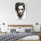 Portrait Expressionniste sur Toile avec Couleurs (Insitu(Chambre))
