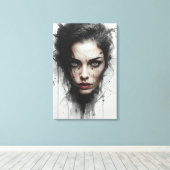 Portrait Expressionniste sur Toile avec Couleurs (Insitu (Plancher de Bois))