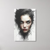 Portrait Expressionniste sur Toile avec Couleurs (Recto)