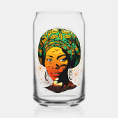 Portrait féminin africain avec coucher de soleil (Verso)