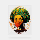 Portrait féminin africain avec coucher de soleil (Recto)