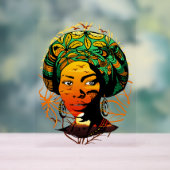 Portrait féminin africain avec coucher de soleil (Neutre)