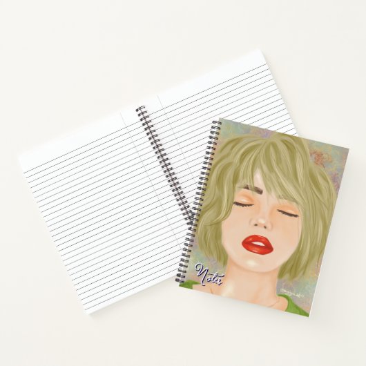 Portrait femme dessin carnet modifiable (Intérieur)