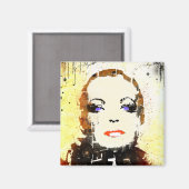 portrait femme magnet "pop art" (Recto/Verso)