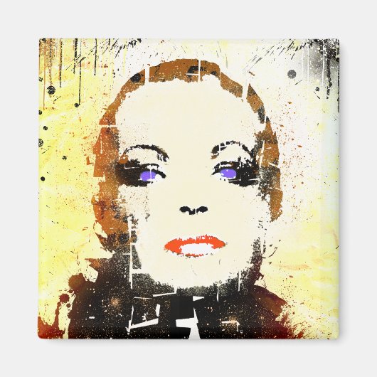 portrait femme magnet "pop art" (Devant)