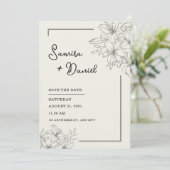 Portrait gris simple Faire-part de mariage (Debout devant)