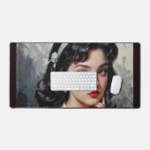 Portrait inspiré par Retro d'une jeune femme réflé (Clavier et souris)