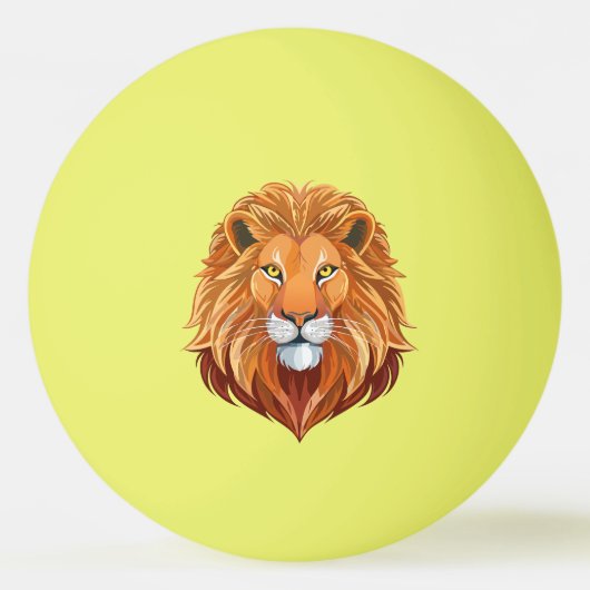 Portrait lion head front view pingpongballen (Voorkant)