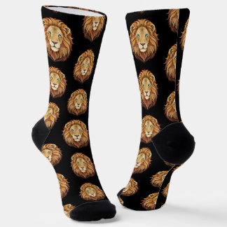 Portrait lion head front view sokken