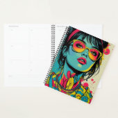 Portrait Neon Pop Diva - Art rétro gras et dynamiq (Devant avec enveloppe)