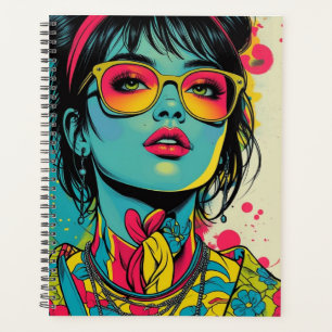 Portrait Neon Pop Diva - Art rétro gras et dynamiq