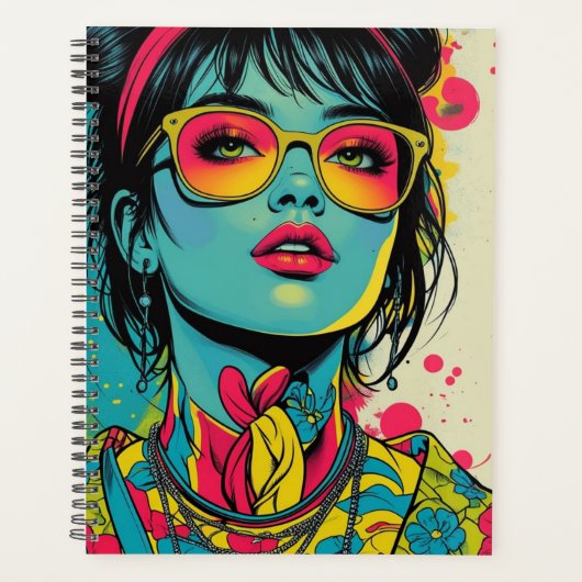 Portrait Neon Pop Diva - Art rétro gras et dynamiq (Devant)