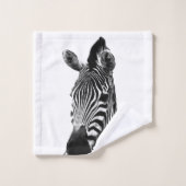 Portrait noir et blanc de zèbre (Gant de toilette)