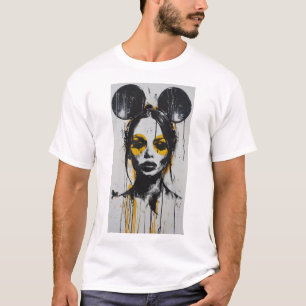 Portrait noir et blanc élégant T-shirt femme femme