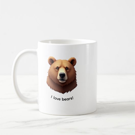 Portrait of a brown bear coffee mug (Gauche)