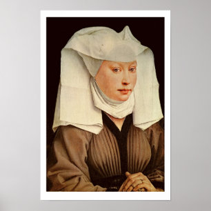 Portrait of a Young Woman in a Pinned Pet, c.1435 Poster
