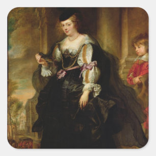 Portrait of Helene Fourment with a Coach, c.1639 Vierkante Sticker
