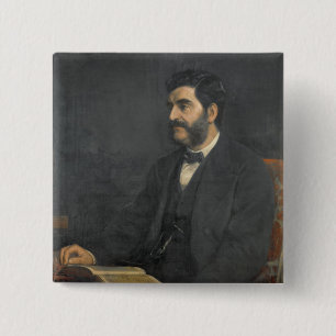Portrait of Hormuzd Rassam, 1869 Vierkante Button 5,1 Cm