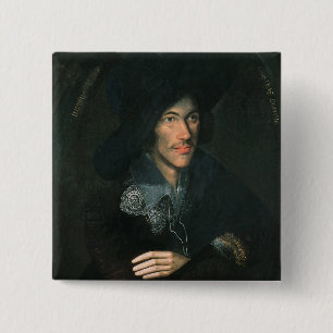 Portrait of John Donne, c.1595 Vierkante Button 5,1 Cm