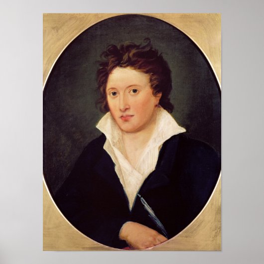 Portrait of Percy Bysshe Shelley, 1819 Poster (Voorkant)