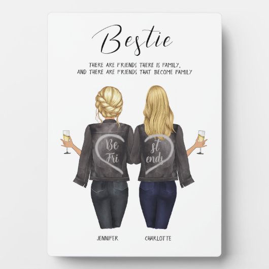 Portrait personnalisé du meilleur ami - Plaque Bes (Devant)