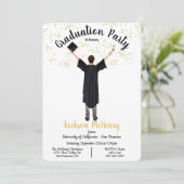 Portrait personnalisé Hommes Invitations de diplôm (Debout devant)