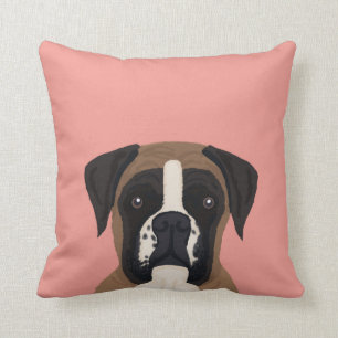 Portrait personnalisé pour chien de boxe coussin 