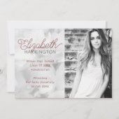 Portrait Photo Faire-part De Diplôme Pour Elle (Devant)