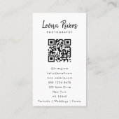 Portrait QR Code Photographe Carte de visite (Dos)