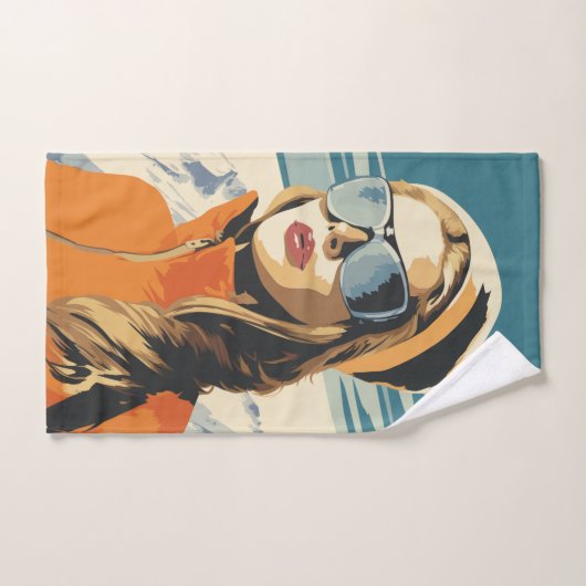 Portrait Rétro Femme Dans La Neige (Serviette à main)