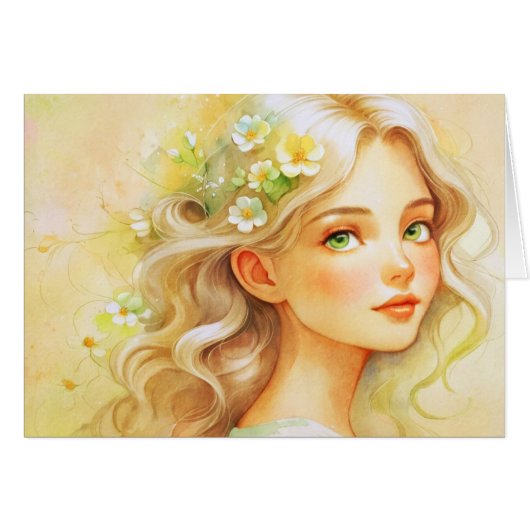 Portrait rêveur à l'aquarelle (Devant horizontal)